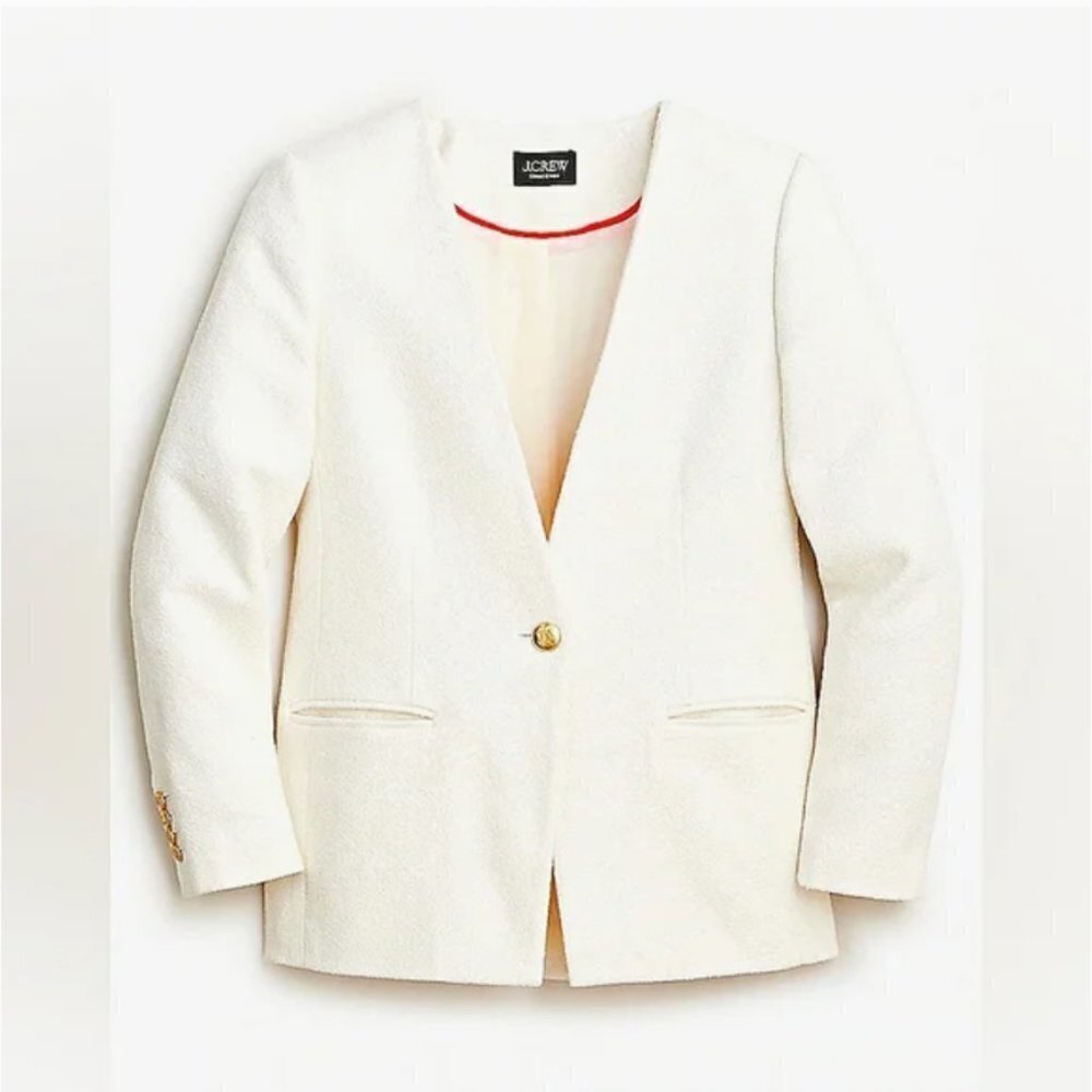 Nwt J. Crew Collection Alfie Collarless Blazer Boucle Size 4 Bp592